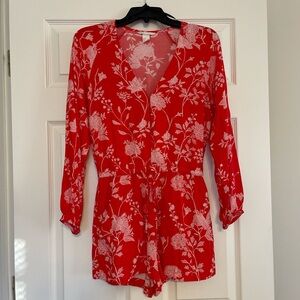 H&M Red Floral Women's Top